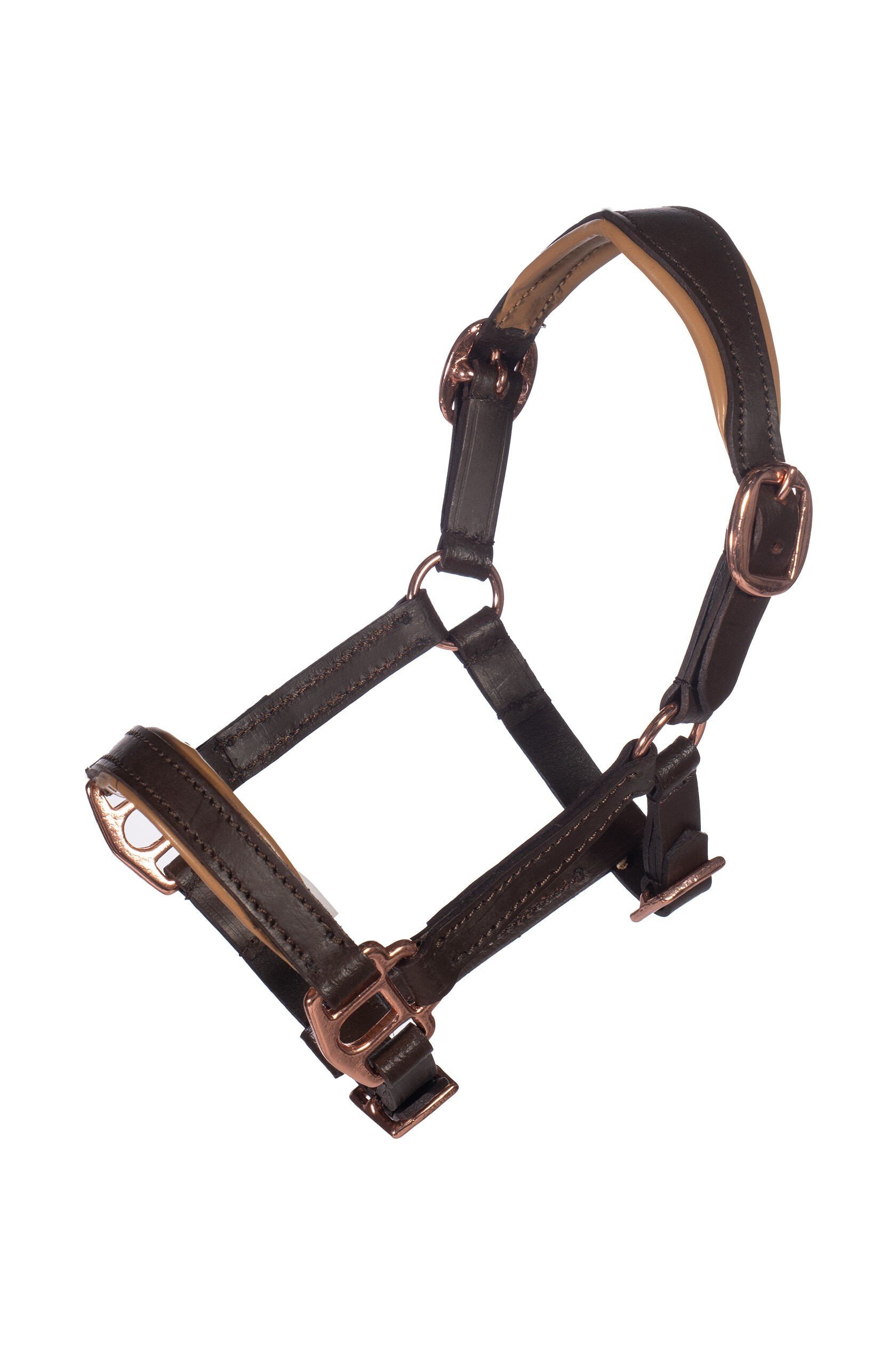 HKM Hobby Horse L�dergrime - Brun m. Rosegold 