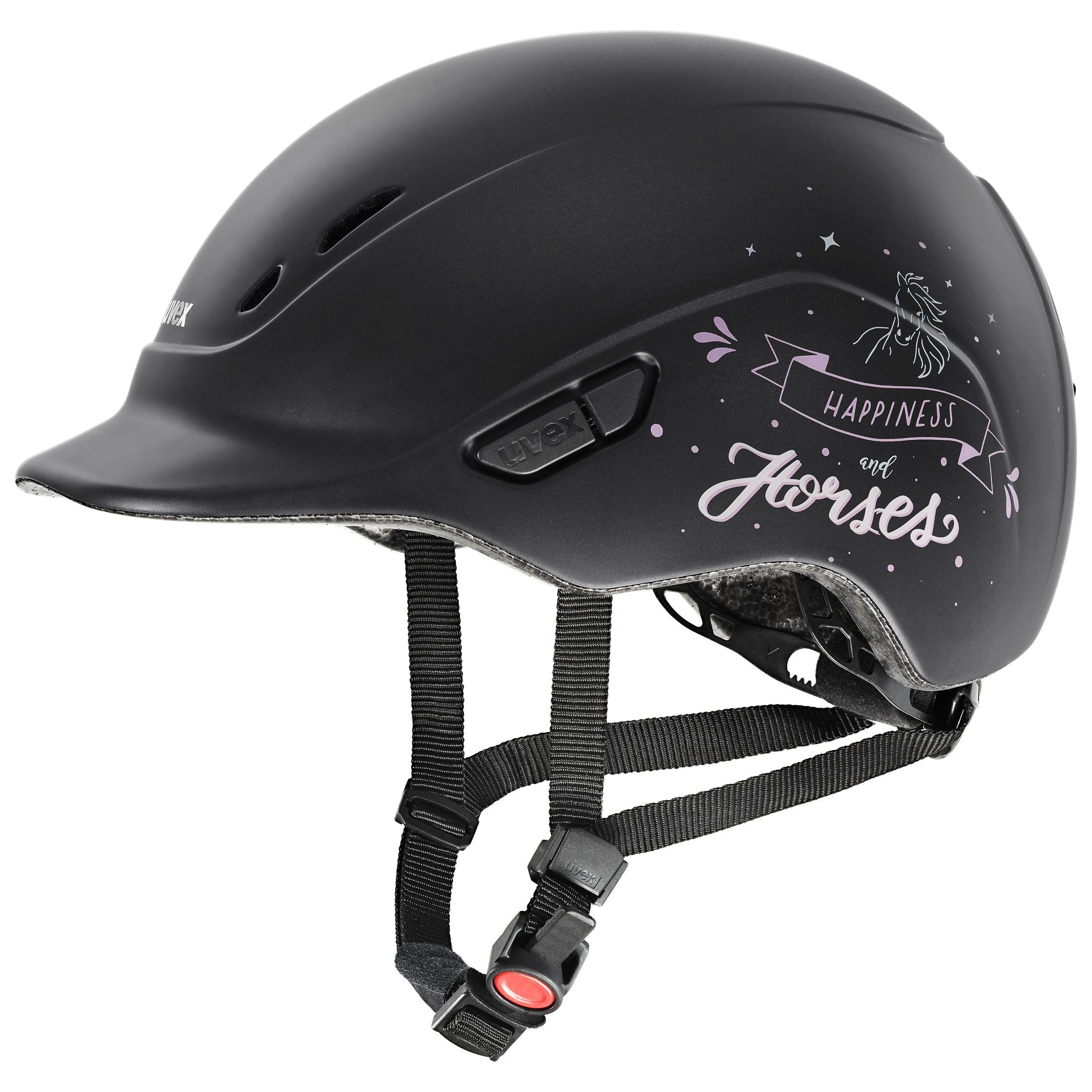 Uvex Kidoxx Junior Ridehjelm - Matt Sort Happy Horse 