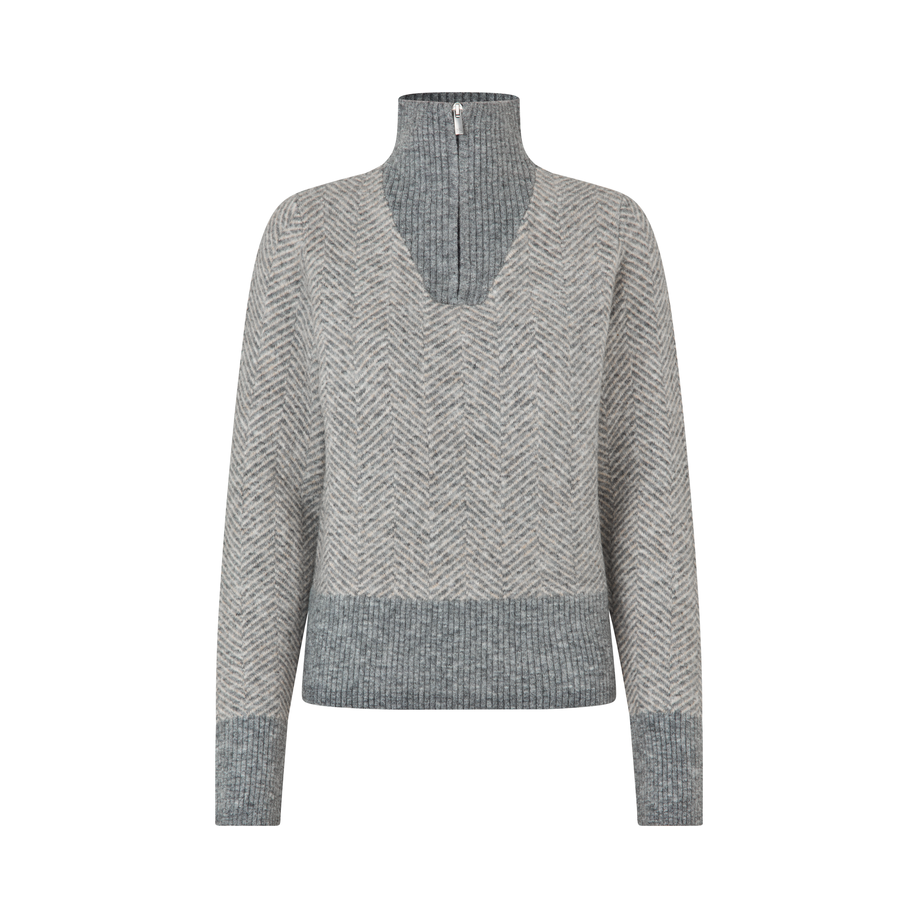 Kingsland KLAudrey Half-Zip Striktr�je - Light Grey Melange 