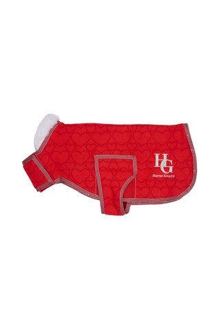 HorseGuard Jelly Fleece Hundedkken - Rd m. Hjerter 