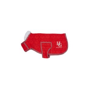 HorseGuard Jelly Fleece Hundedkken - Rd m. Hjerter 