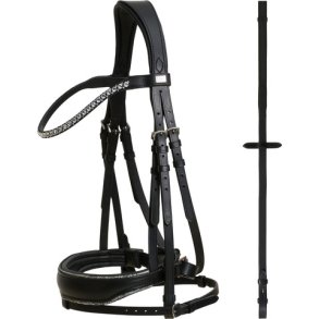 HorseGuard Cryll 23,1 Trense - Sort m. Crystal Rock 