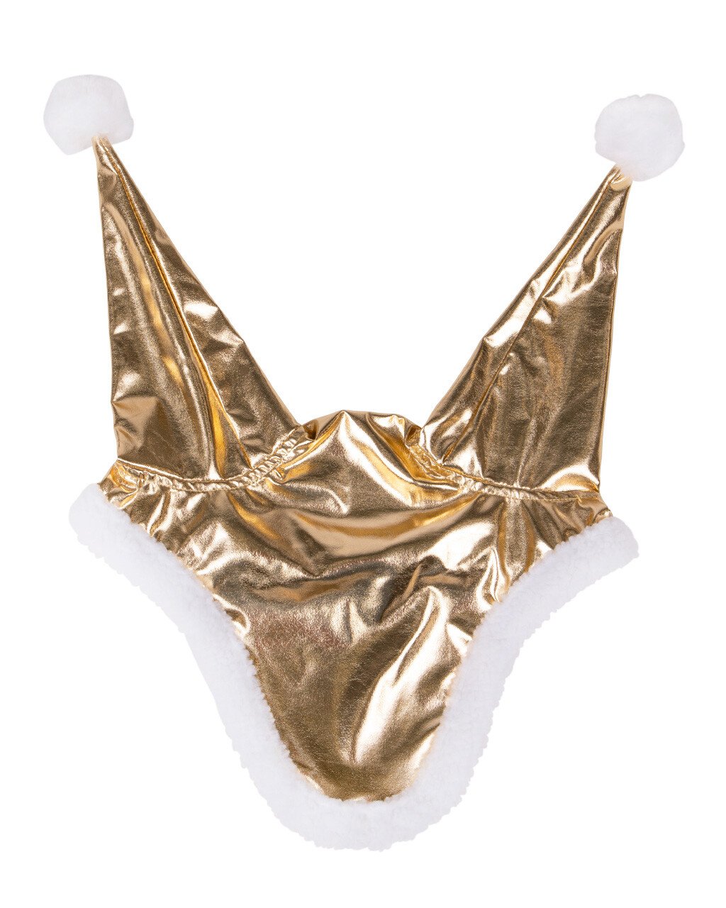 QHP Christmas Nissehue til Hest - Guld m. Hvid 