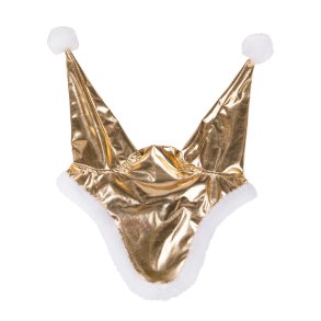 QHP Christmas Nissehue til Hest - Guld m. Hvid 