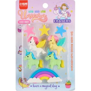 Equipage Unicorn, Regnbue & Stjerne Viskel�der - Mix Farver 