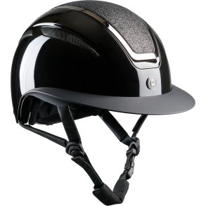 Equipage Guardian Ridehjelm m. Mips - Glossy Sort m. Glitter 