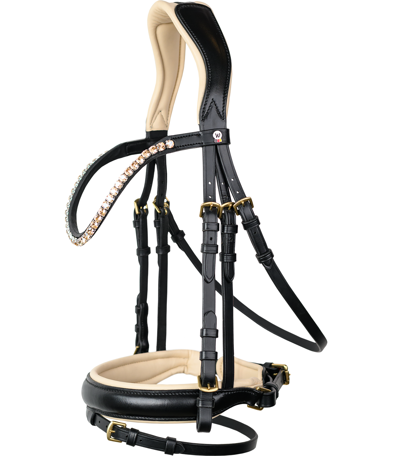 Waldhausen X-Line Ivory Trense - Sort m. Beige & Messing 