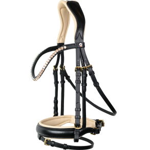 Waldhausen X-Line Ivory Trense - Sort m. Beige & Messing 