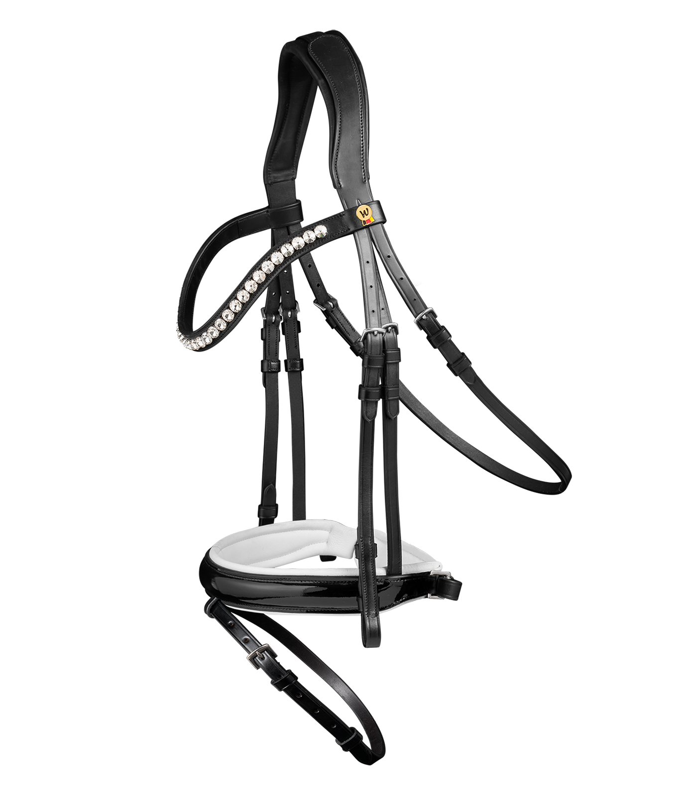 Waldhausen S-line Timeless Trense - Sort m. Hvid & Lak 