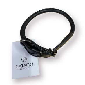 Catago Rundsyet L�der Hundehalsb�nd - Sort 