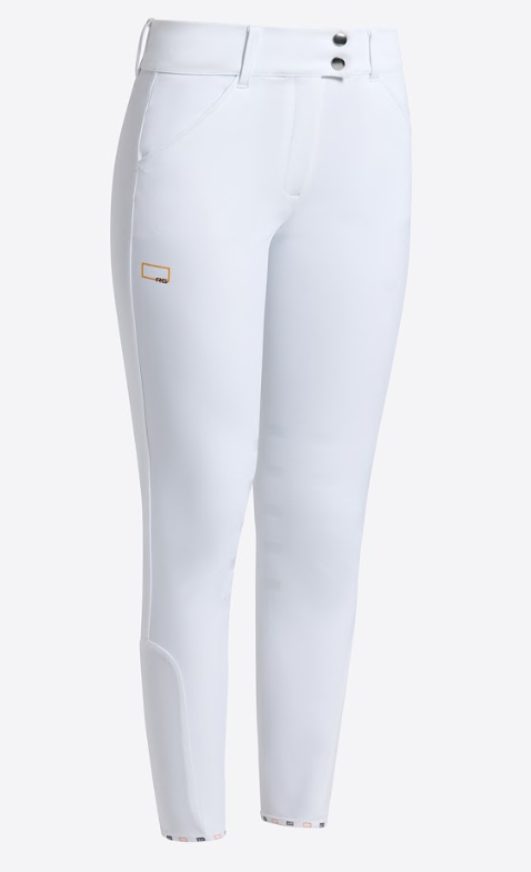 RG High Waist Ridebukser m. Fuld Grip - Hvid 