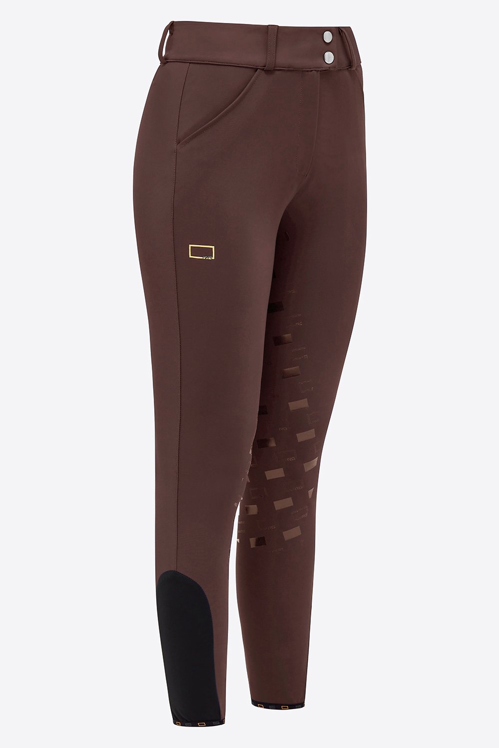 RG High Waist Ridebukser m. Fuld Grip - Shaved Chocolate m. Gr Logo