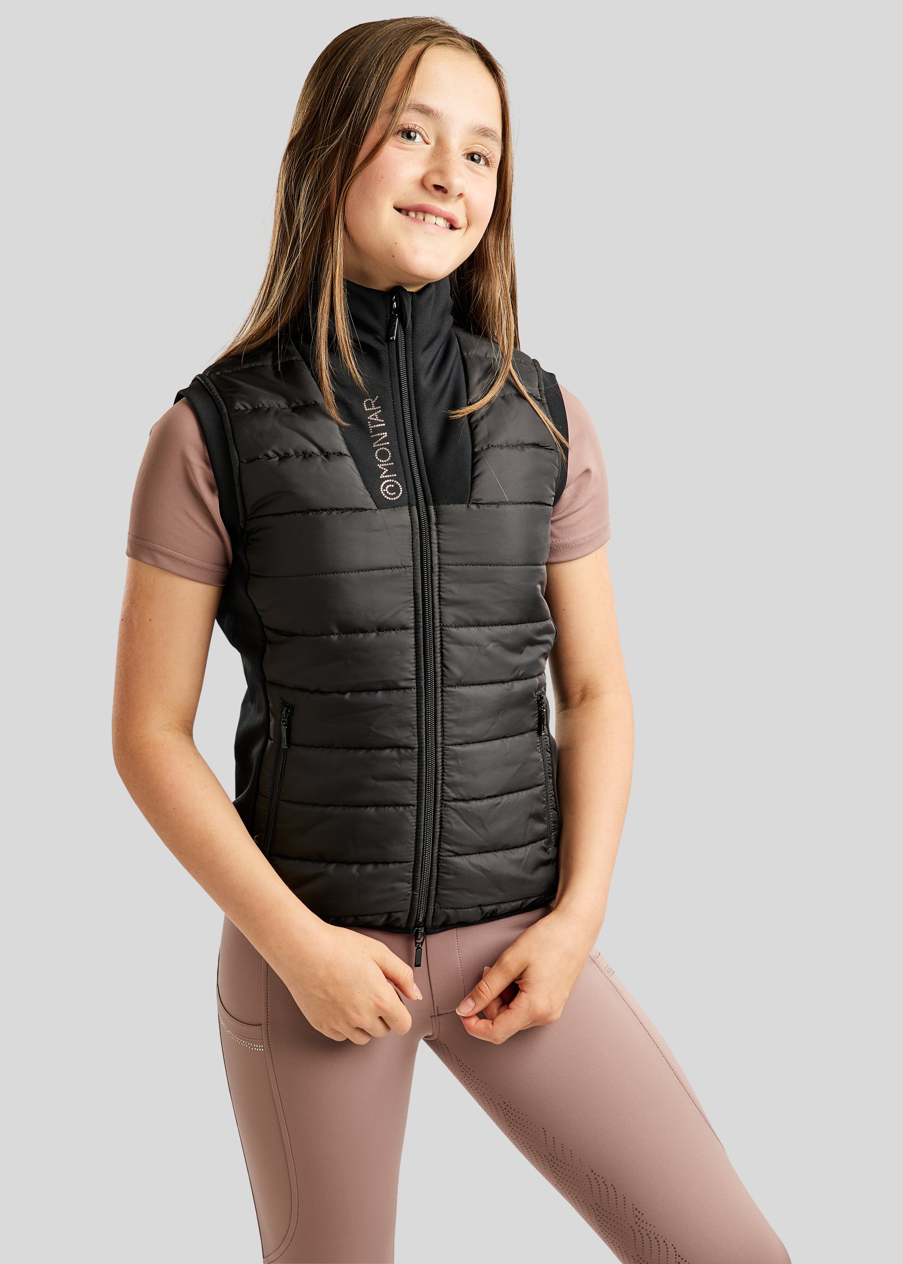 Montar MoCaroline Junior Hybridvest - Sort m. Champagne 