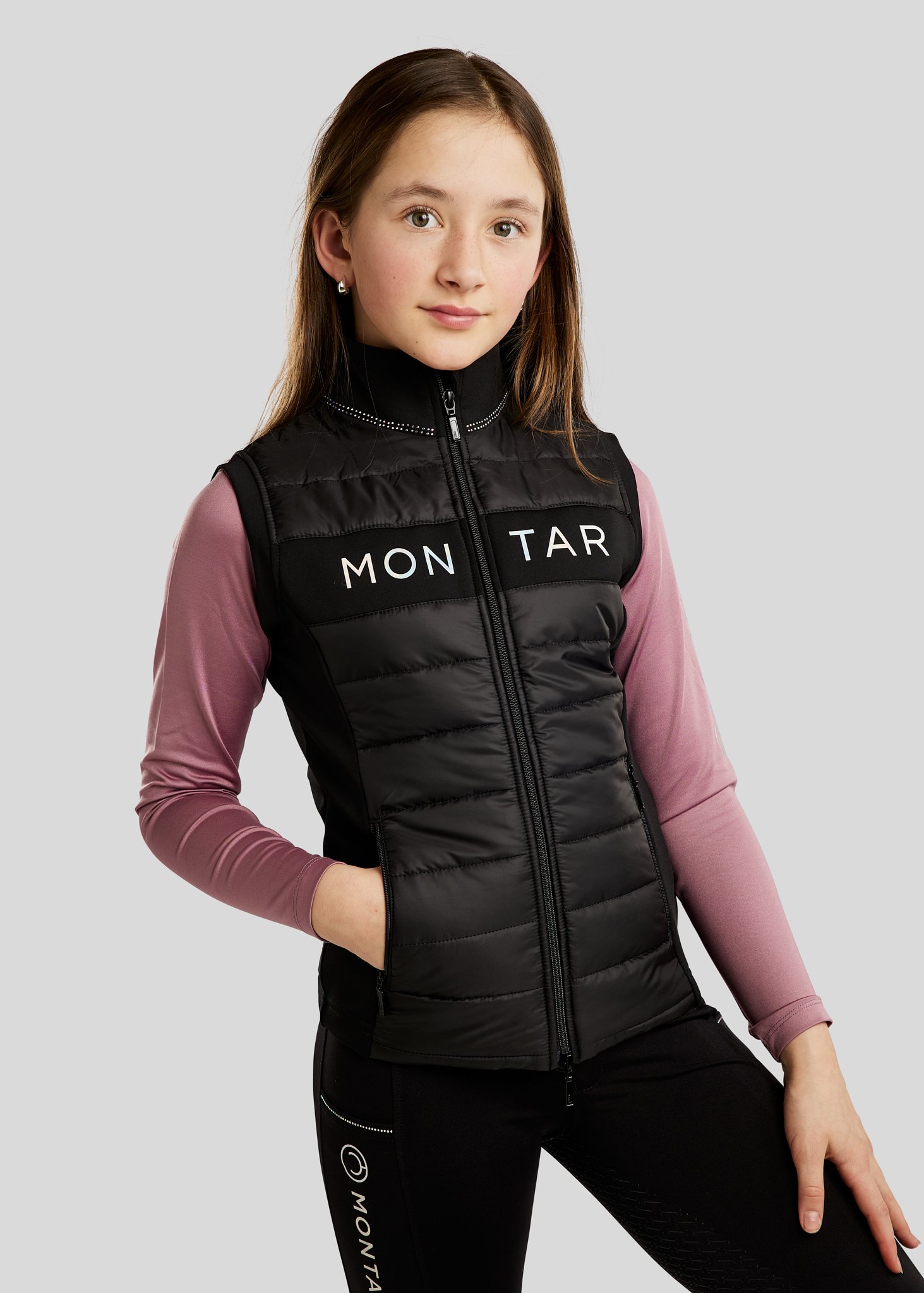 Montar Cha Junior Hybrid Vest - Sort 