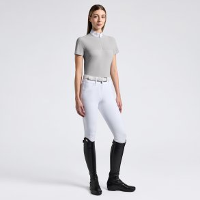 Cavalleria Toscana Perforated Jersey S/S Showshirt - Light Grey 