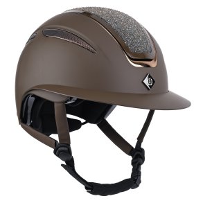 Imperial Riding IRHOlania Big Visor Ridehjelm - Mat Brun m. Glitter 