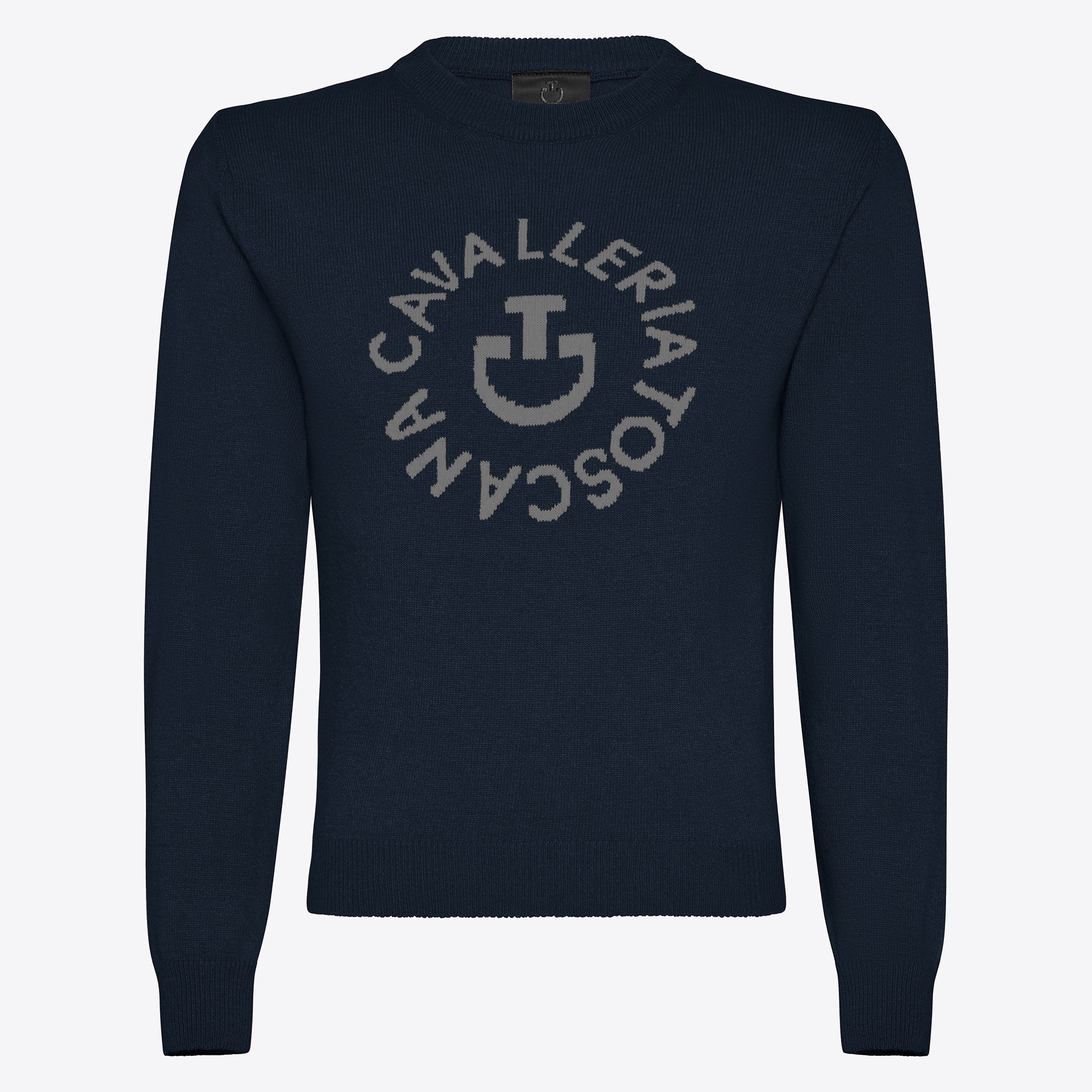 Cavalleria Toscana Orbit Cashmere Blend Crew Neck Junior Striktrje - Navy 