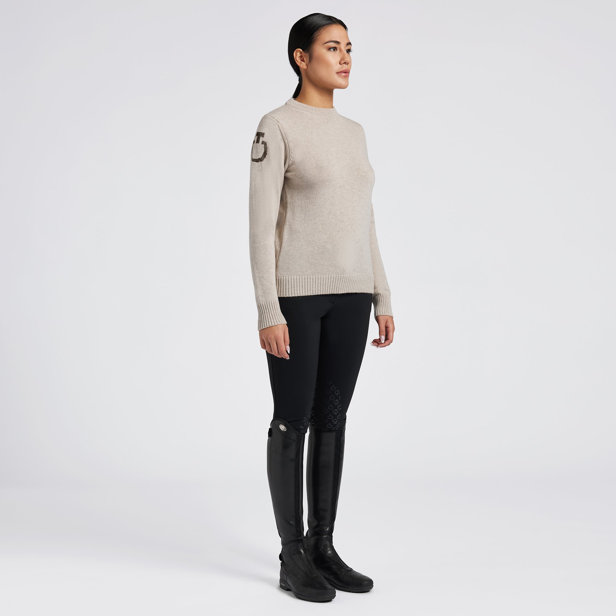 Cavalleria Toscana Pure Wool Crew Neck Striktrje - Sand 