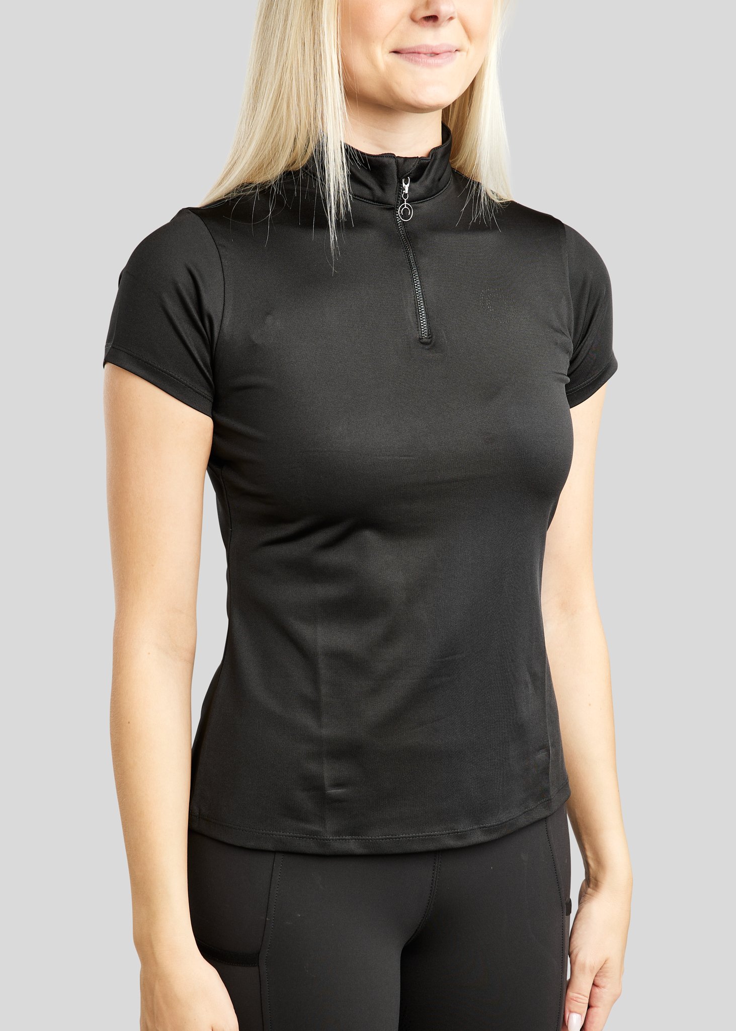 Montar Elaine Lasercut S/S Polo - Sort 