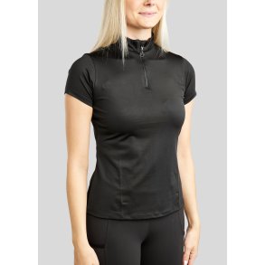 Montar Elaine Lasercut S/S Polo - Sort 