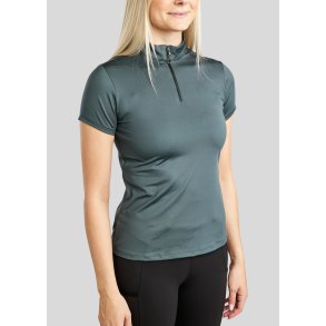 Montar Elaine Lasercut S/S Polo - Dark Slate 