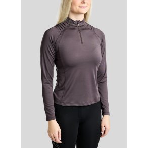 Montar MoWilma L/S Polo - Black Peony m. Golden Quartz