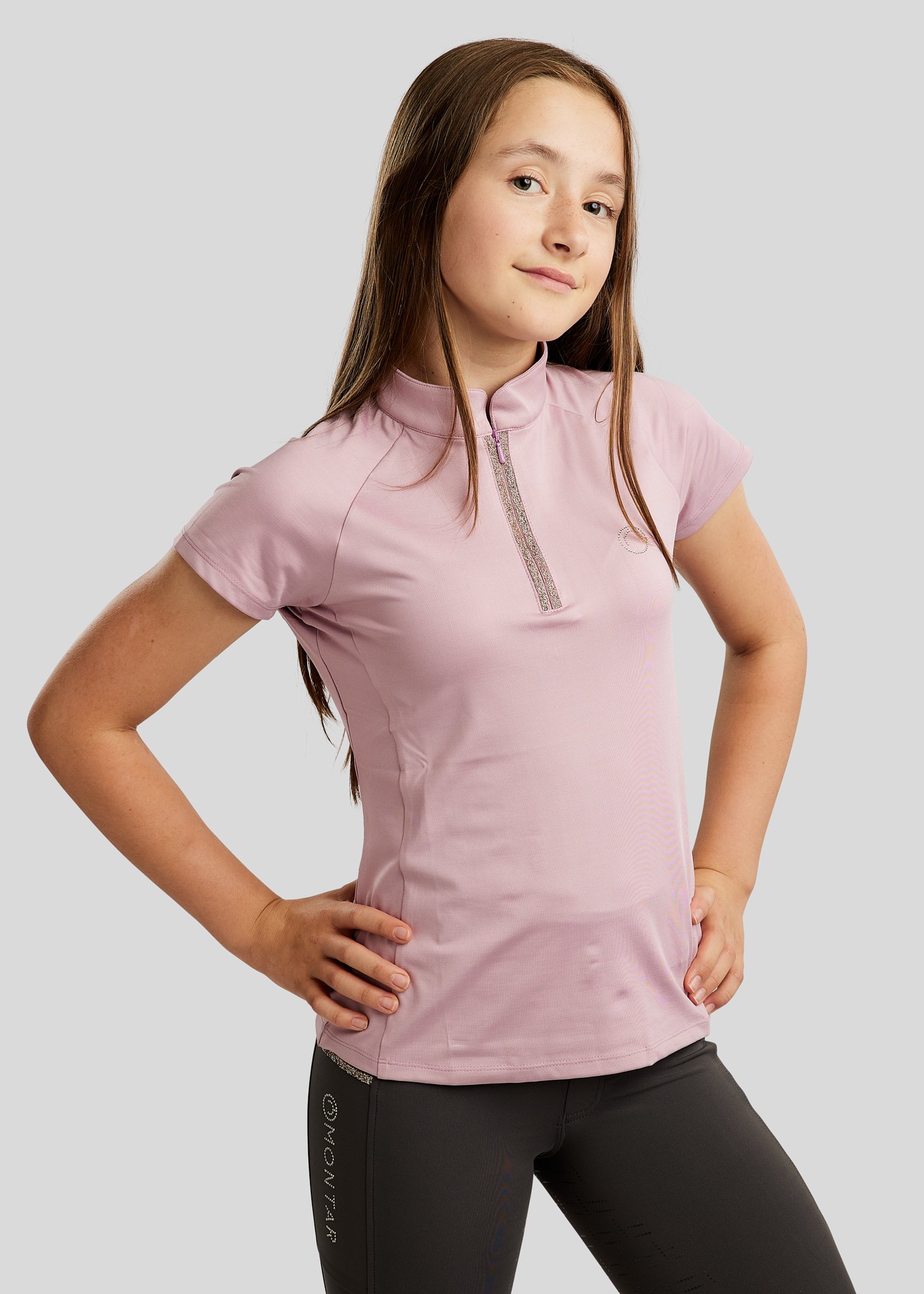 Montar MoLila Junior SS Polo - Candy Pink m. Champagne
