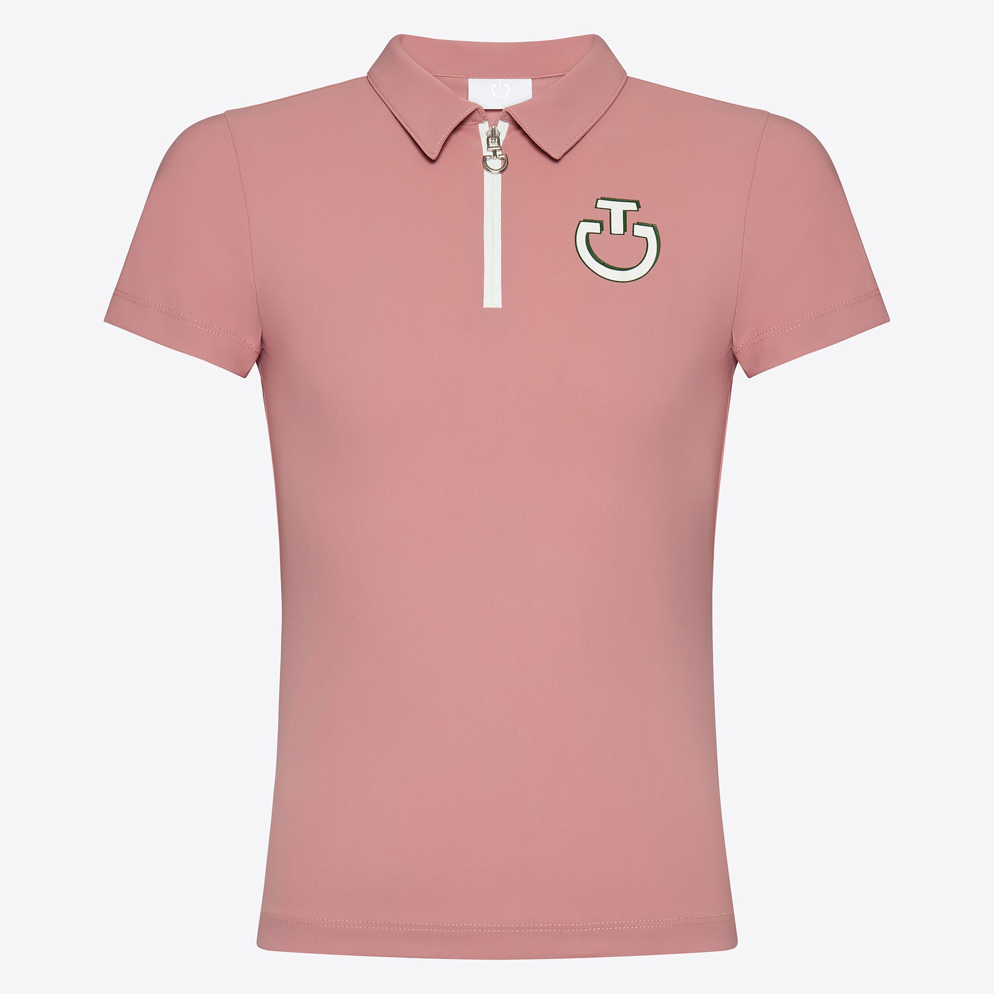 Cavalleria Toscana Comic Jersey S/S Junior Zip Polo - Dusty Rose 