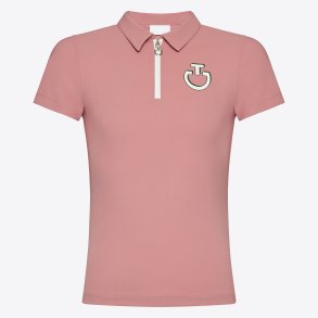 Cavalleria Toscana Comic Jersey S/S Junior Zip Polo - Dusty Rose 