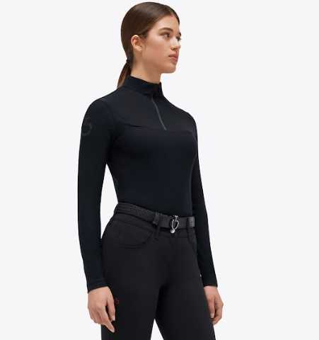 Cavalleria Toscana Jersey Trning Zip Polo - Sort 