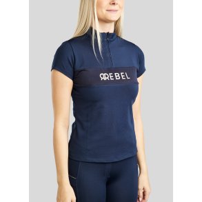 Montar Rebel S/S Polo - Navy m. Rosegold 