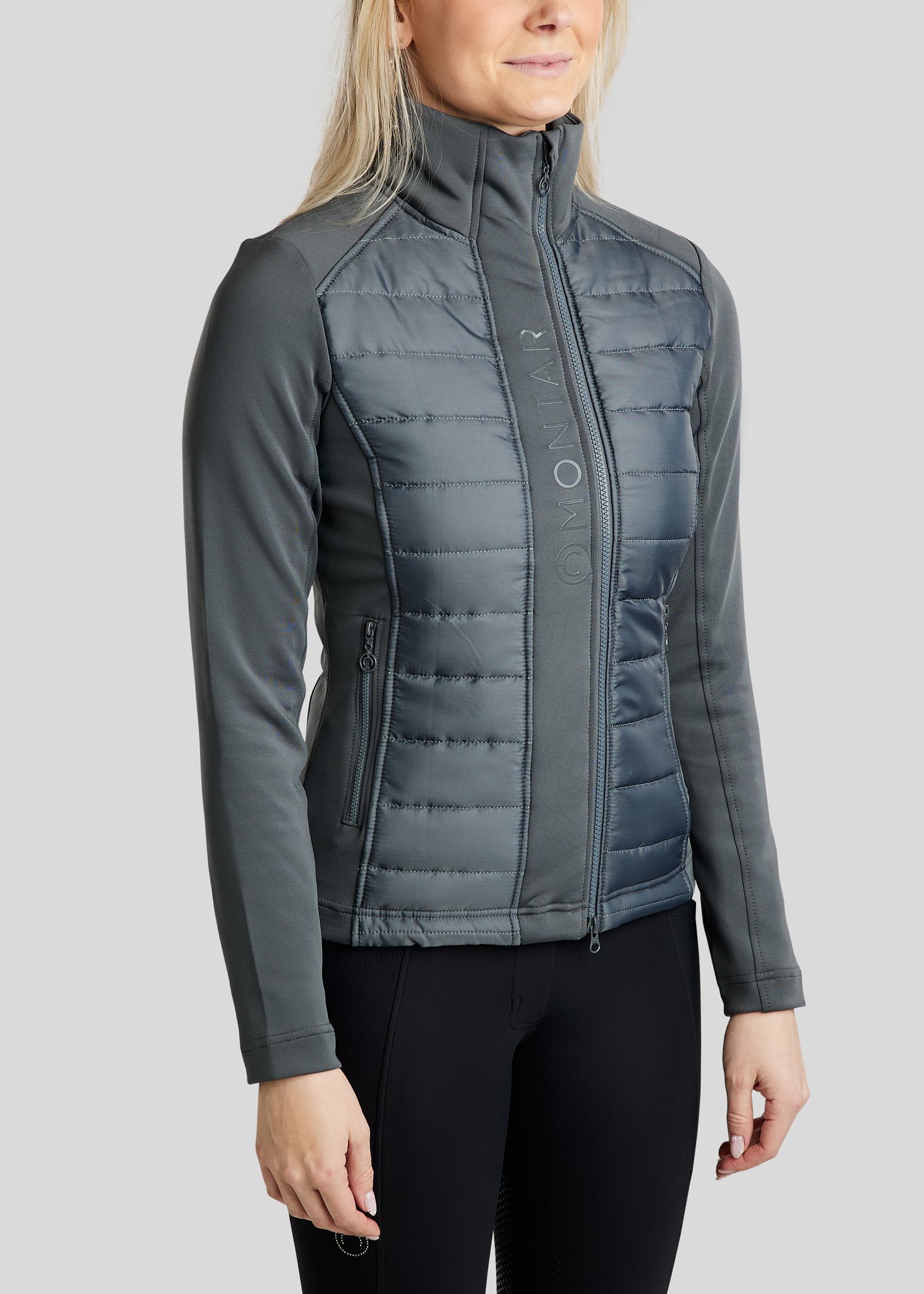 Montar Emma Quilt Hybrid Jakke - Dark Slate