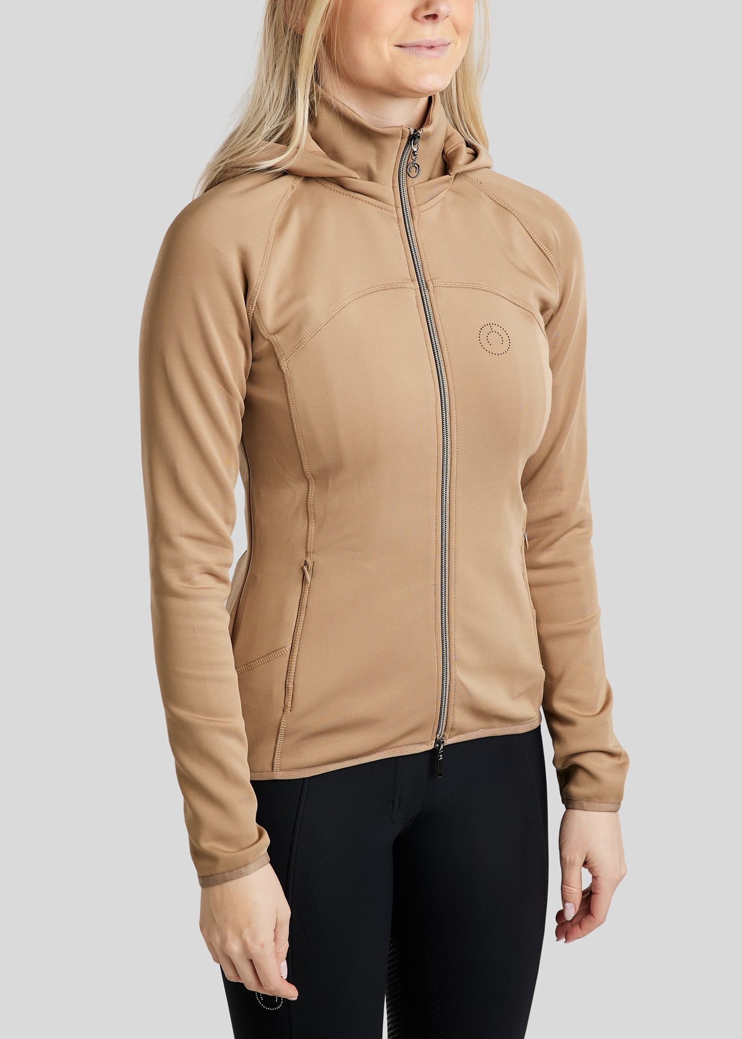 Montar Wendy Zip Softshell m. Lasercut - Warm Light Grey 