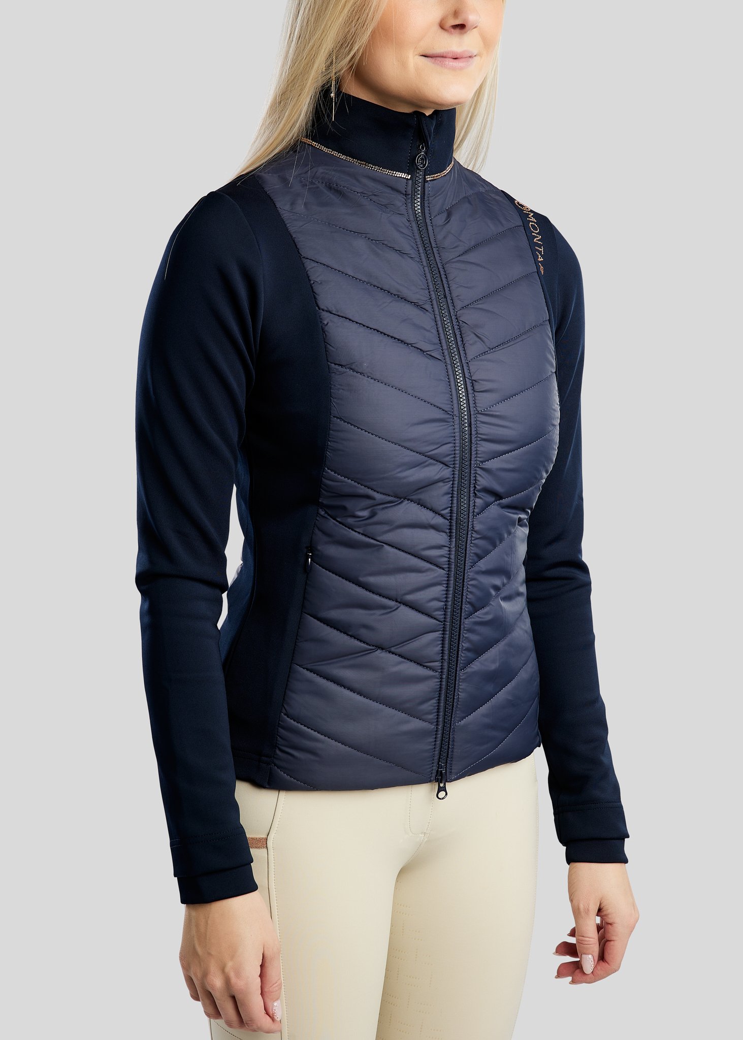 Montar Mari Hybrid Jakke - Navy m. Rosegold 