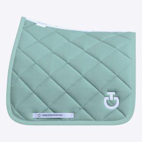 Cavalleria Toscana Diamond Quilted Jersey Underlag - Light Teal Green m. Hvid 