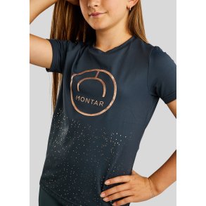 Montar MoNille Junior T-shirt - Dark Slate m. Rosegold