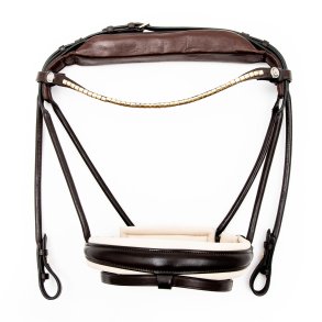 Finesse Bridles Cassidy Trense - Brun m. Beige & Guld 