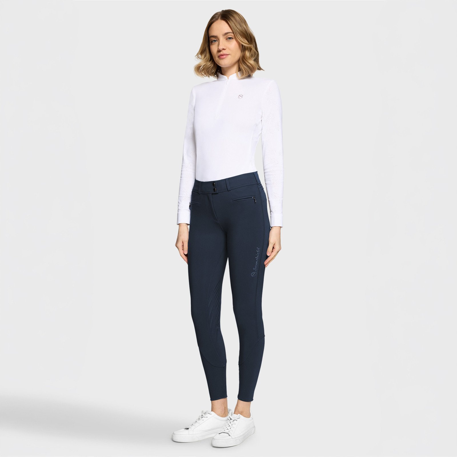 Samshield Chlo� Metal Dots Ridebukser m. Fuld Grip - Navy