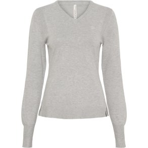 Catago Teagan Strik Pullover - Light Grey Melange