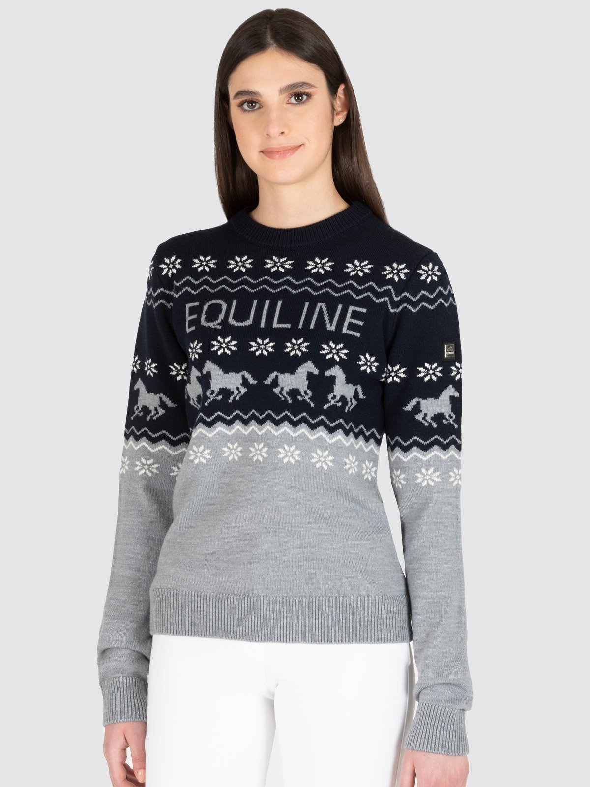 Equiline Nitan Sweater - Chiaro/Light Grey 