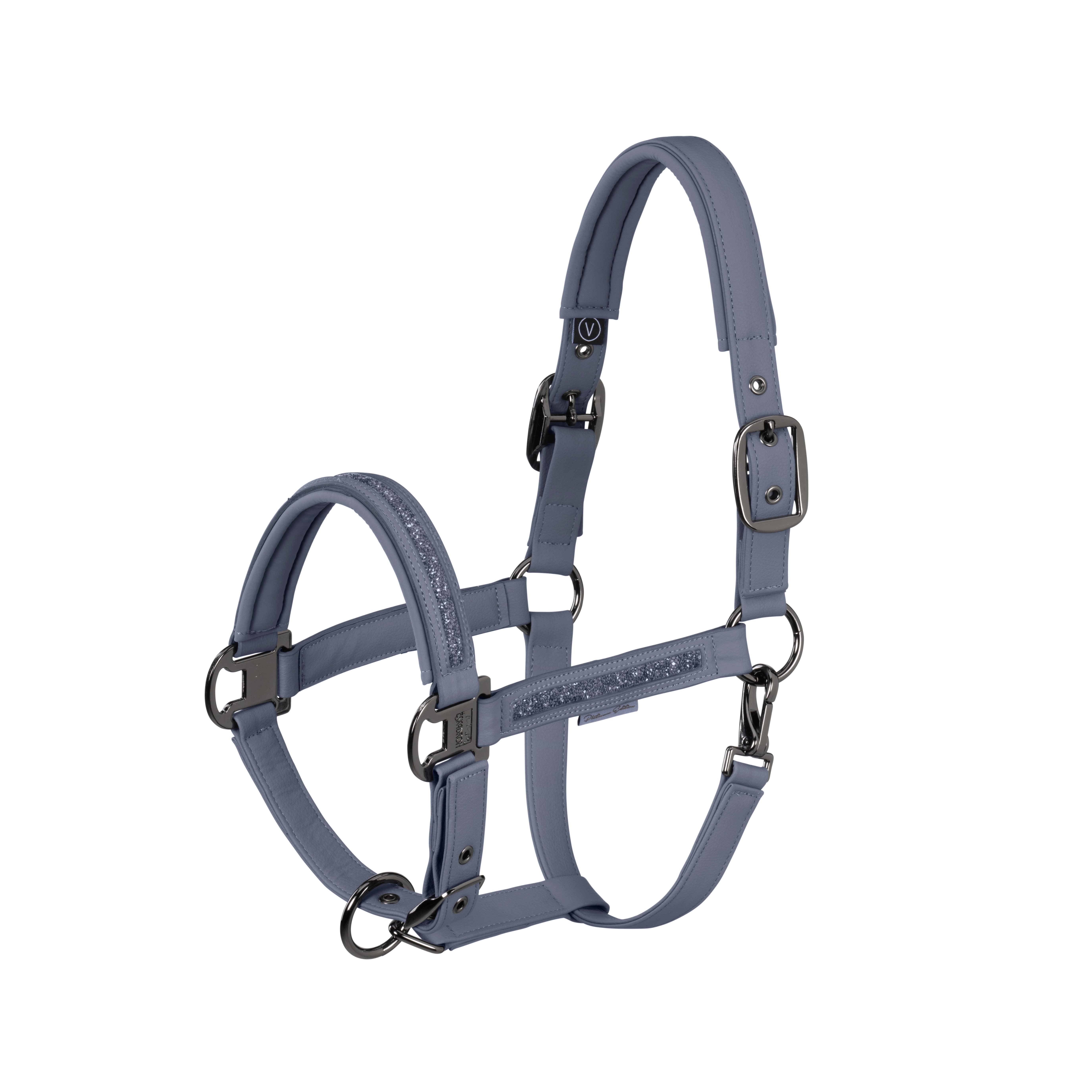 Eskadron Platinum Faux Leather Jewel Double Pin Grime - Slate Blue 