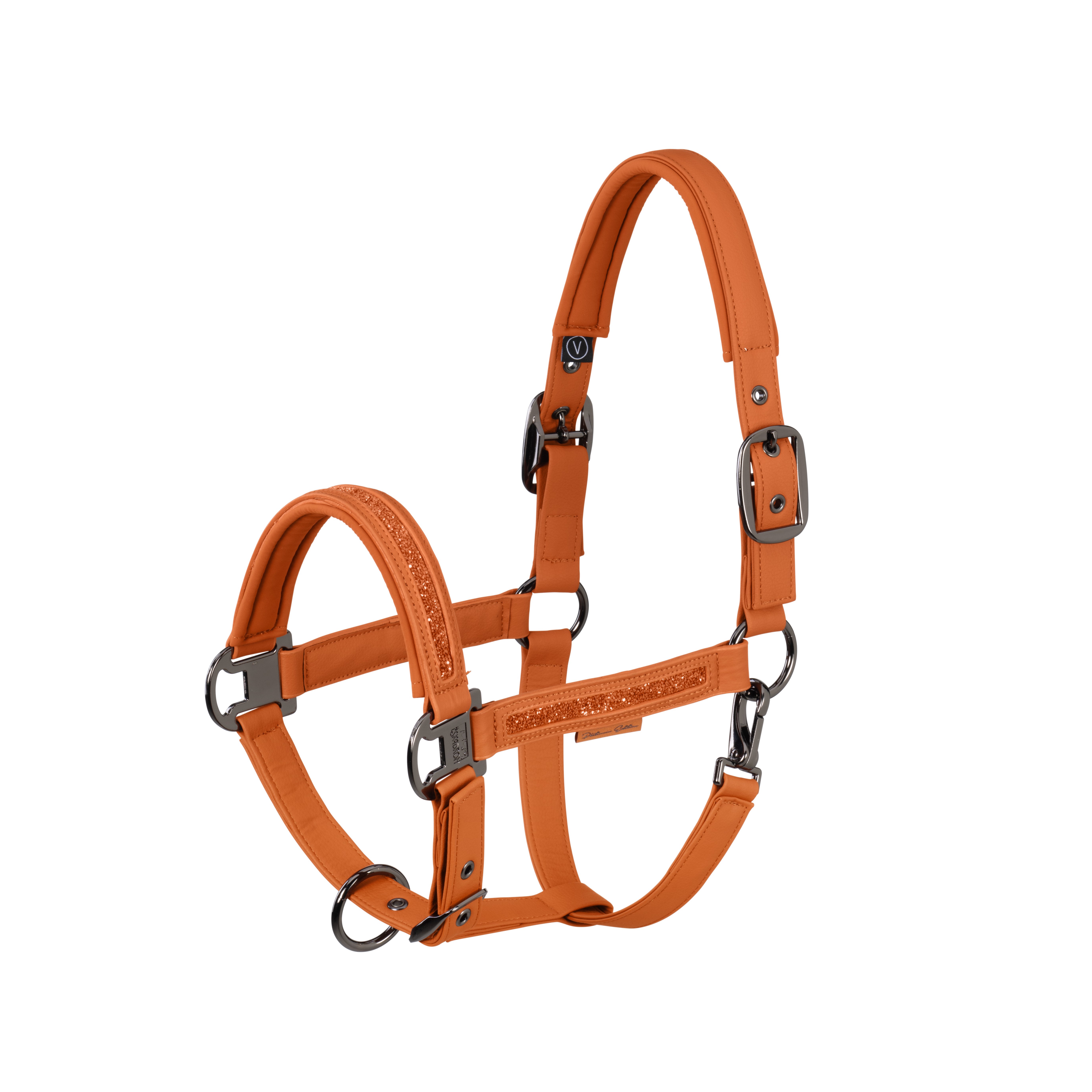 Eskadron Platinum Faux Leather Jewel Double Pin Grime - Amber 