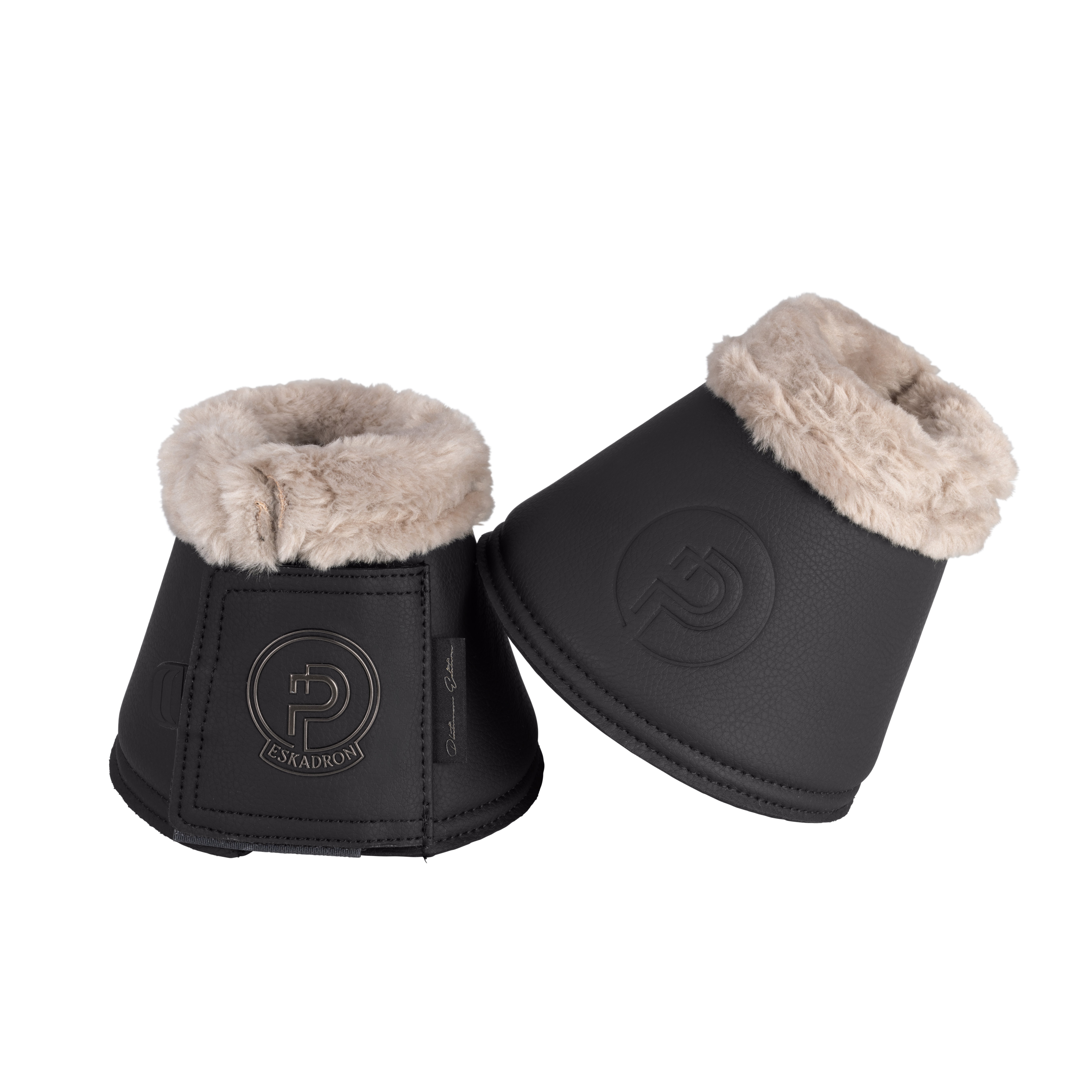 Eskadron Platinum Faux Leather Klokker m. Faux Fur - Sort 