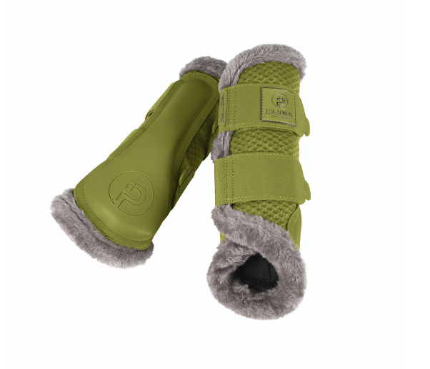 Eskadron Platinum Mesh Faux Fur Gamacher - Moss Green 