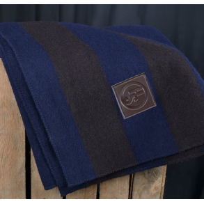 Hansbo Sport Uldtppe 180x200 cm. - Navy m. Brun 