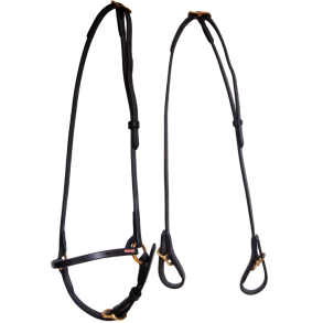 Karlslund Classic Hovedt�j m. Hannoveransk N�seb�nd - Sort m. Messing 