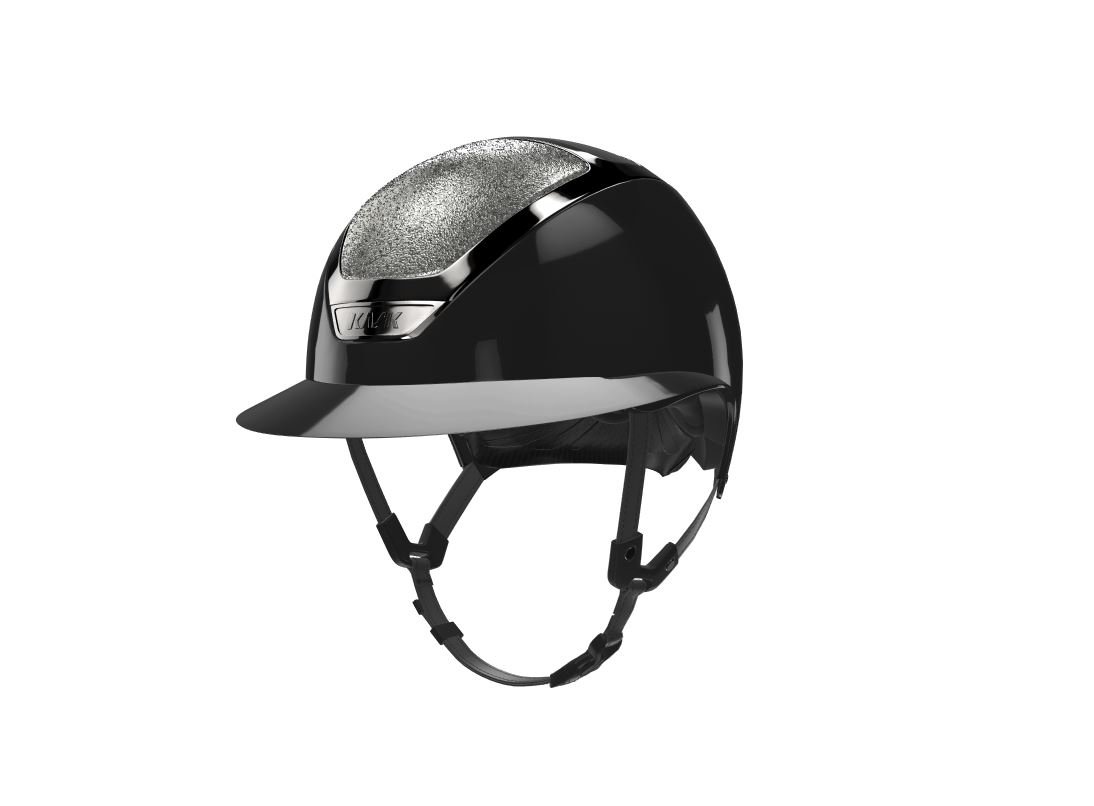 KASK Star Lady Pure Shine Ridehjelm - Sort m. Silver Crystals Carpet 