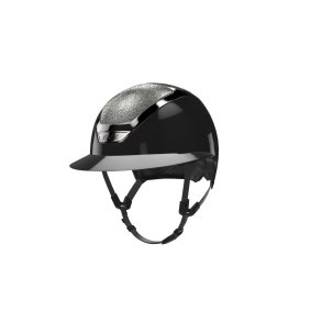 KASK Star Lady Pure Shine Ridehjelm - Sort m. Chrome Frame & Silver Crystal Carpet 