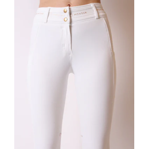 Montar Luna Tape Ridebukser - Hvid m. Guld