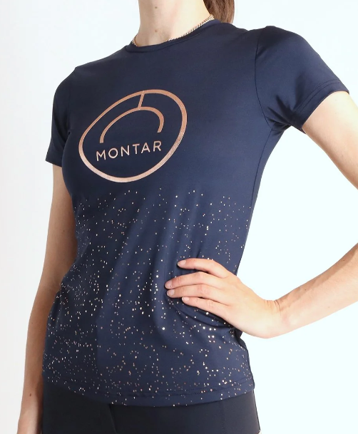 Montar MoNille Junior T-shirt - Dark Navy m. Rosegold 